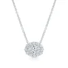 Rahaminov Oval Diamond Halo Necklace, 18K White Gold Sale