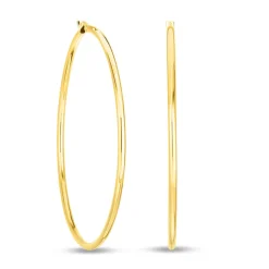 Roberto Coin Basic Gold Large Hoop Earings 18K Hot