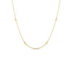 Roberto Coin Beaded Chain Yellow Gold Chain, 18 Inch New