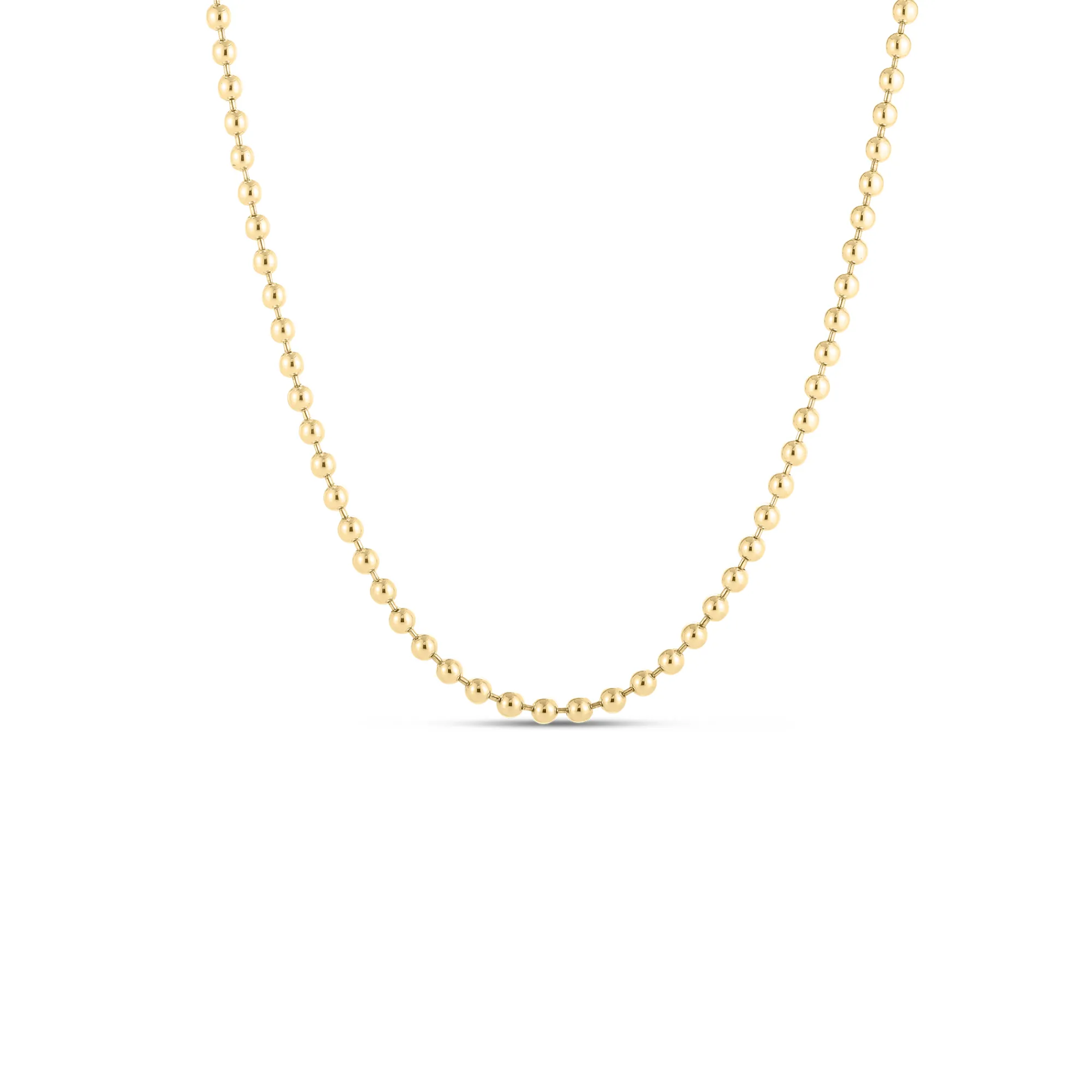 Roberto Coin Classic Bead Chain 18K Yellow Designer Gold, 18" New