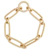 Roberto Coin Designer Gold Alternating Fluted Paperclip and Oval Link Bracelet 18K Yellow Gold, 7.5 Inches Hot