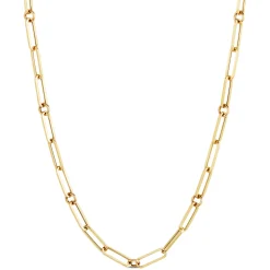 Roberto Coin Designer Gold Fine Paperclip Chain Necklace 18K