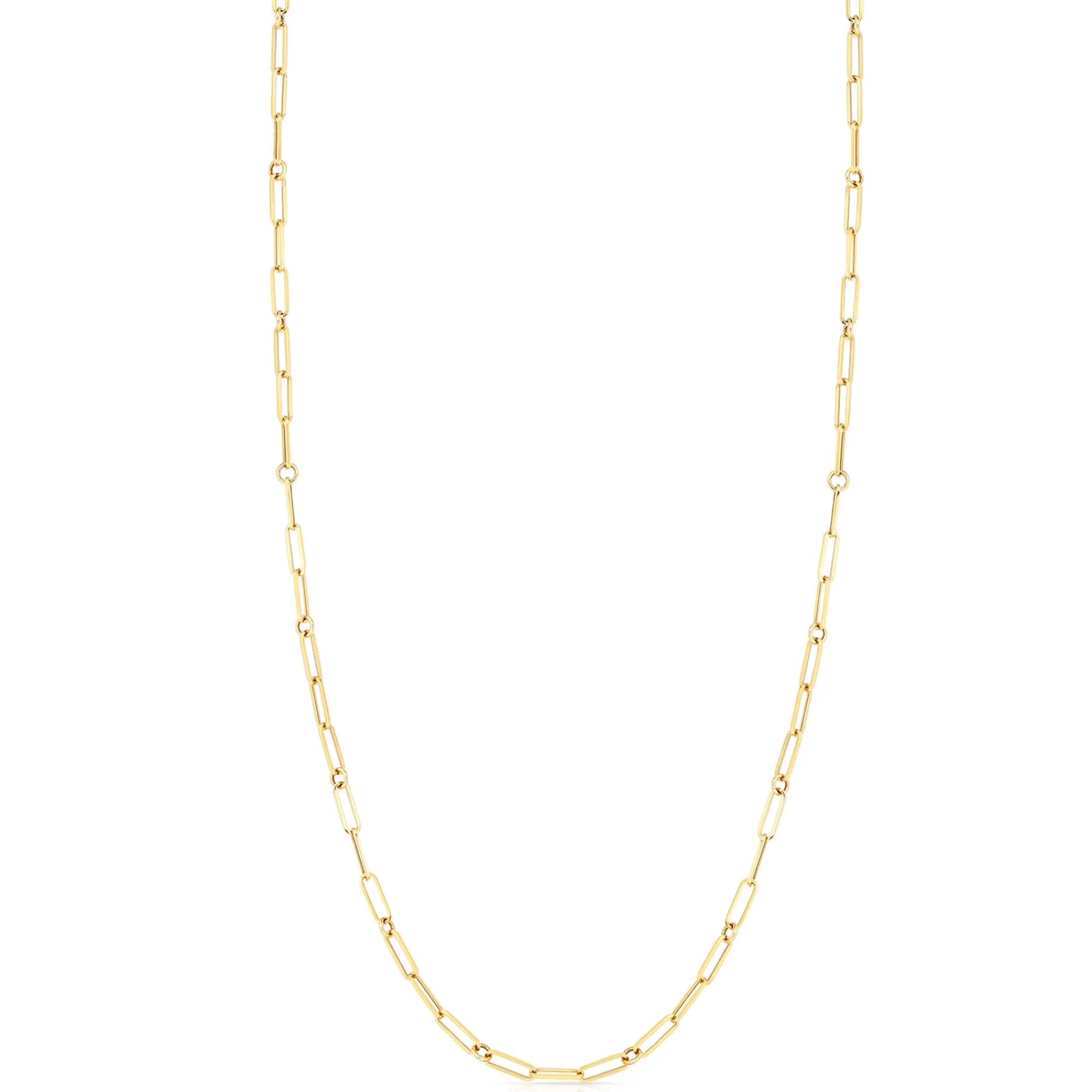 Roberto Coin Designer Gold Fine Paperclip Chain Necklace 18K