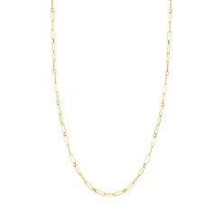 Roberto Coin Designer Gold Fine Paperclip Chain Necklace 18K New
