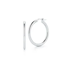 Roberto Coin Designer Gold Small Round Hoop Earrings 18K White Gold, 25mm Hot