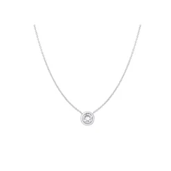 Roberto Coin Diamond Bezel Set Pendant 18K White Gold,18 inches Outlet