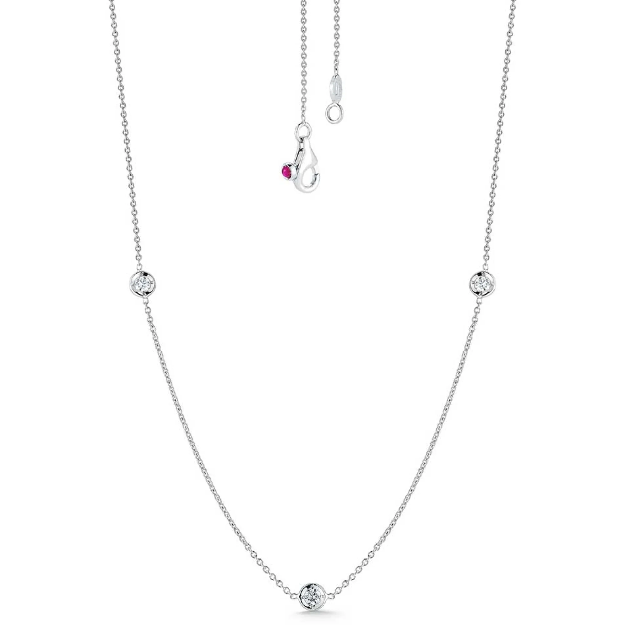 Roberto Coin Diamonds by the Inch 3-Station Diamond Necklace 18K Best