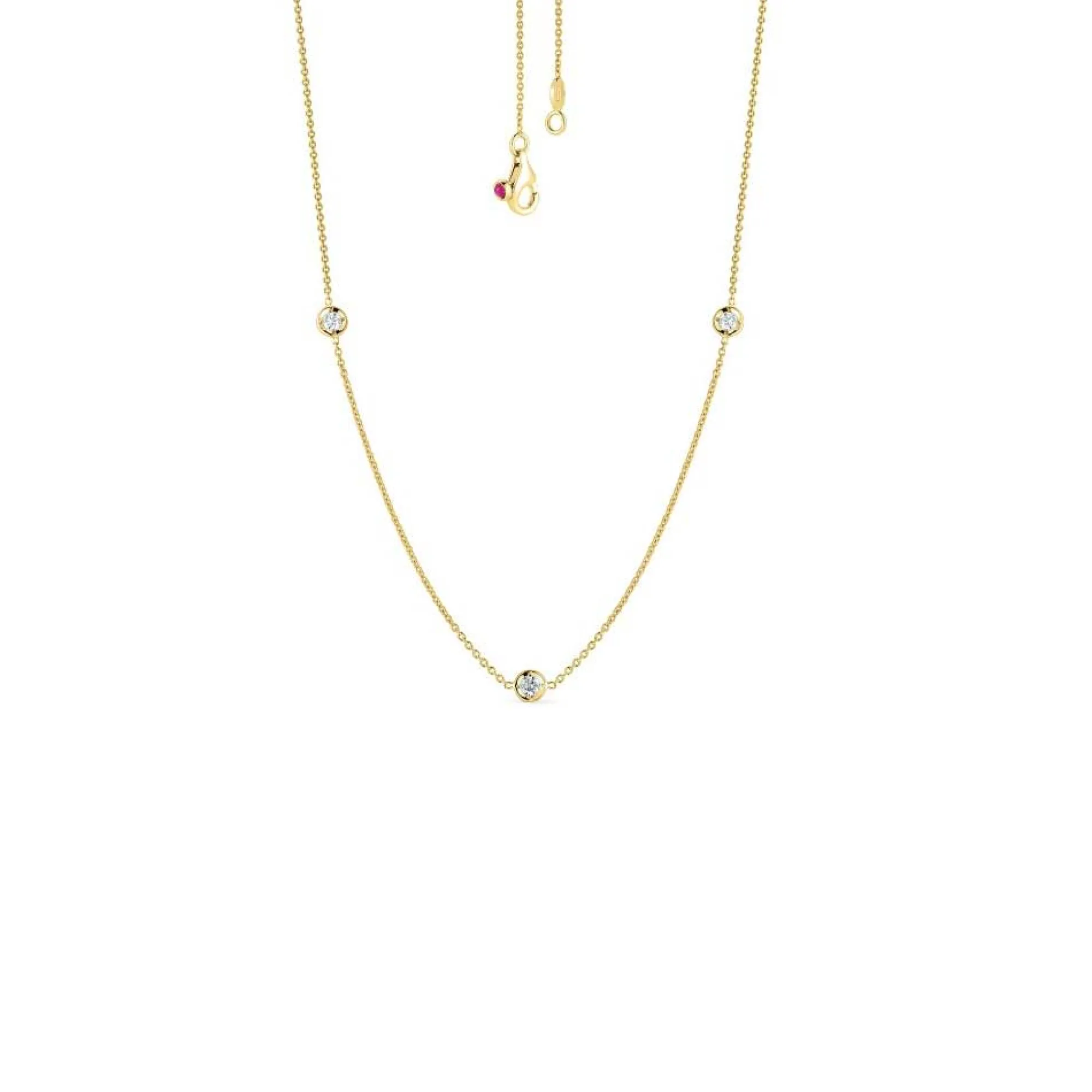 Roberto Coin Diamonds by the Inch 3-Station Diamond Necklace 18K Best