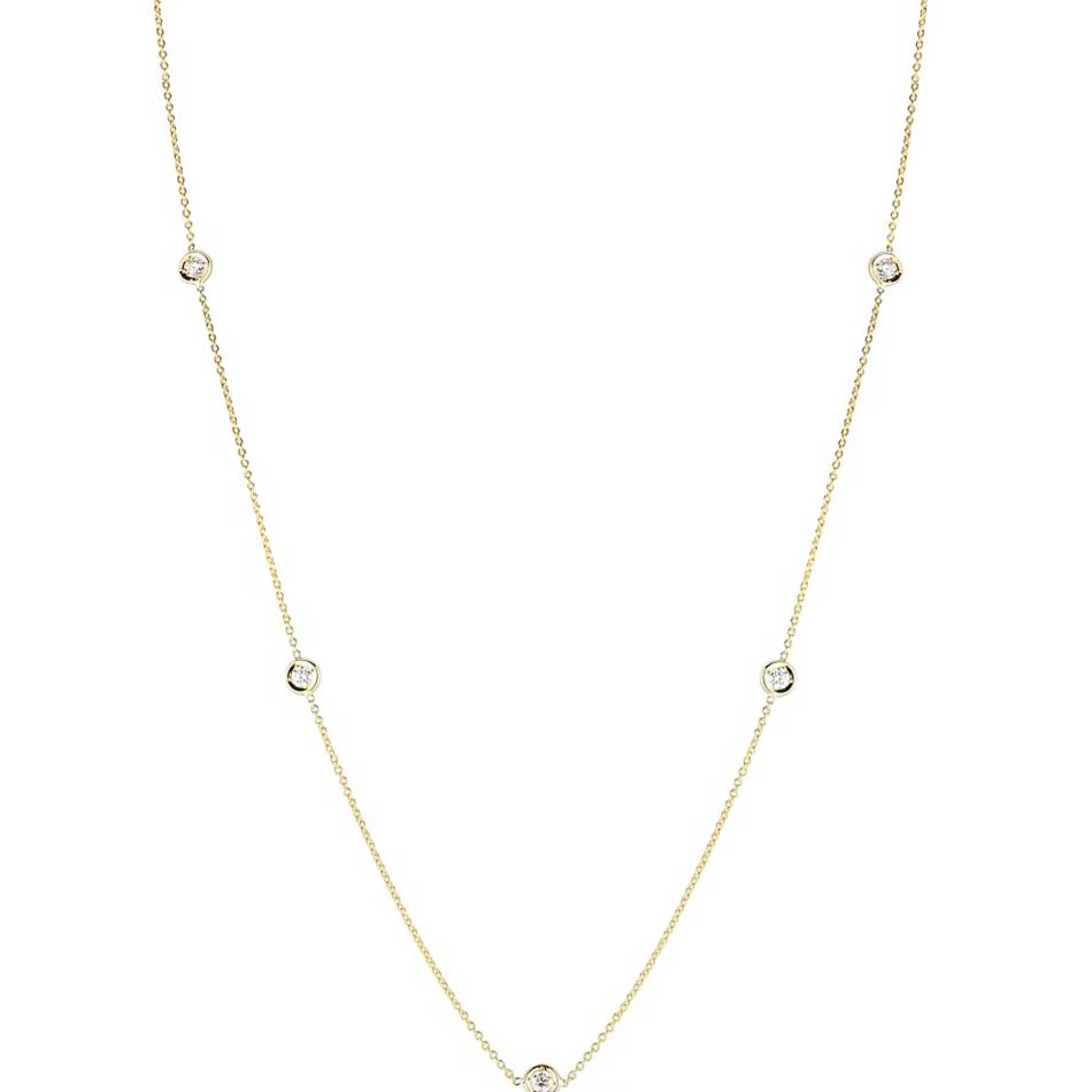 Roberto Coin Diamonds by the Inch 7-Station Diamond Necklace 18K Hot
