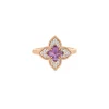 Roberto Coin 18K Rose Gold Venetian Princess Carnival Pave Diamond And Amethyst Small Flower Ring Best