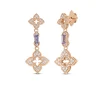 Roberto Coin 18K Rose Gold Venetian Princess Carnival Pave Diamond And Tanzanite Flower Dangle Earrings Online
