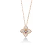 Roberto Coin 18K Rose Gold Venetian Princess Carnival Pavé Diamond And Mixed Stones Medium Flower Necklace Clearance