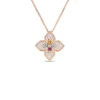 Roberto Coin 18K Rose Gold Venetian Princess Carnival Pave Diamond And Mixed Stones Large Flower Necklace Best