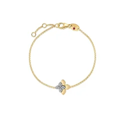 Roberto Coin 18K White and Yellow Gold Love In Verona Diamond Flower Bracelet Best