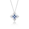 Roberto Coin 18K White Gold Diamond Princess Pavé Diamond And Blue Sapphire Necklace Sale
