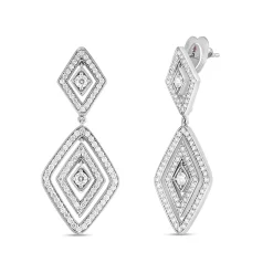 Roberto Coin 18K White Gold Diamante Diamond Dangle Earrings Outlet