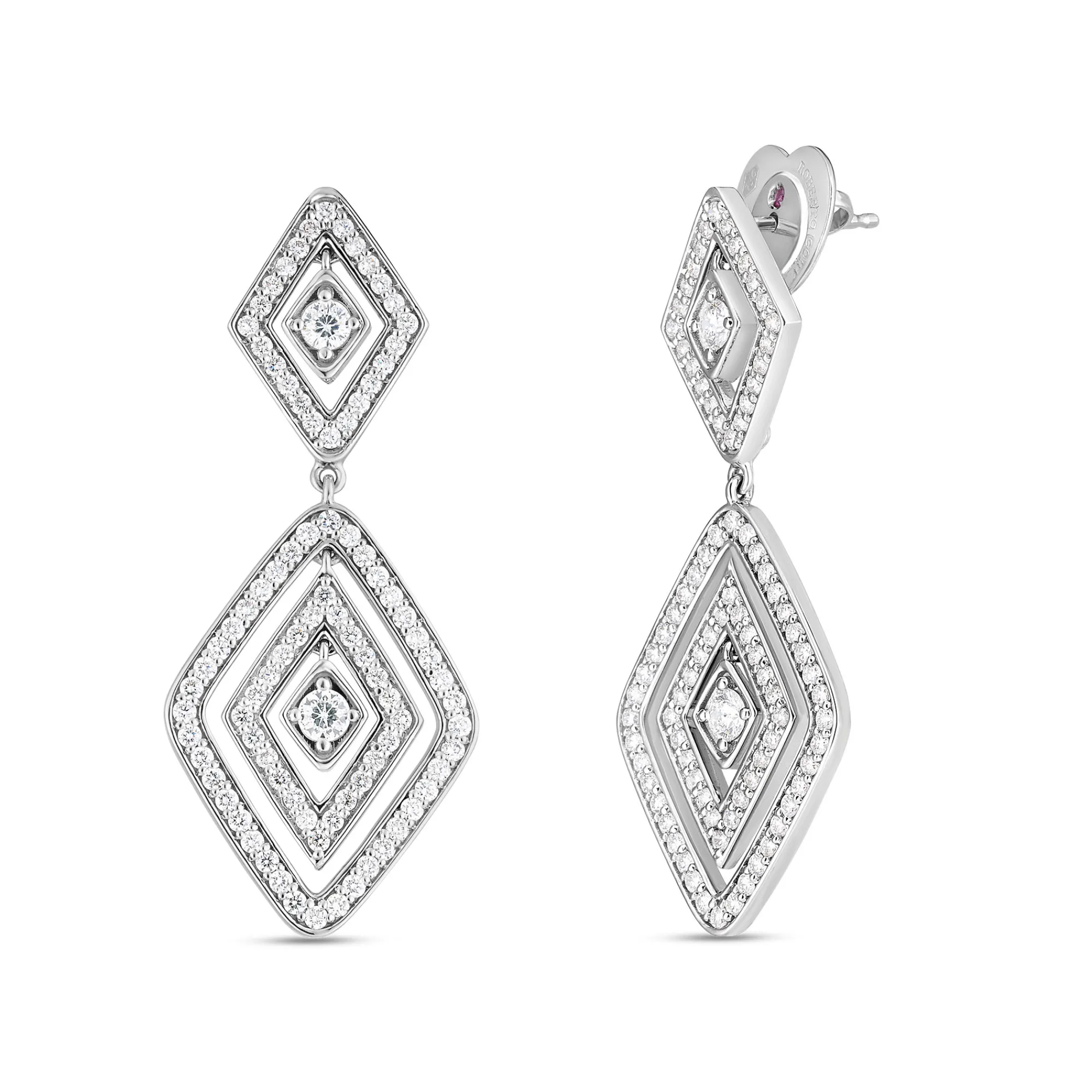 Roberto Coin 18K White Gold Diamante Diamond Dangle Earrings Outlet