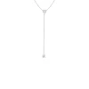 Roberto Coin 18K White Gold Diamonds By The Inch Dangle Bezel Necklace New