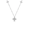 Roberto Coin 18k White Gold Love In Verona Diamond And Polished Flower Station Necklace Outlet