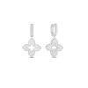 Roberto Coin 18K White Gold Petite Venetian Princess Diamond & Satin Finish Flower Drop Earrings Outlet