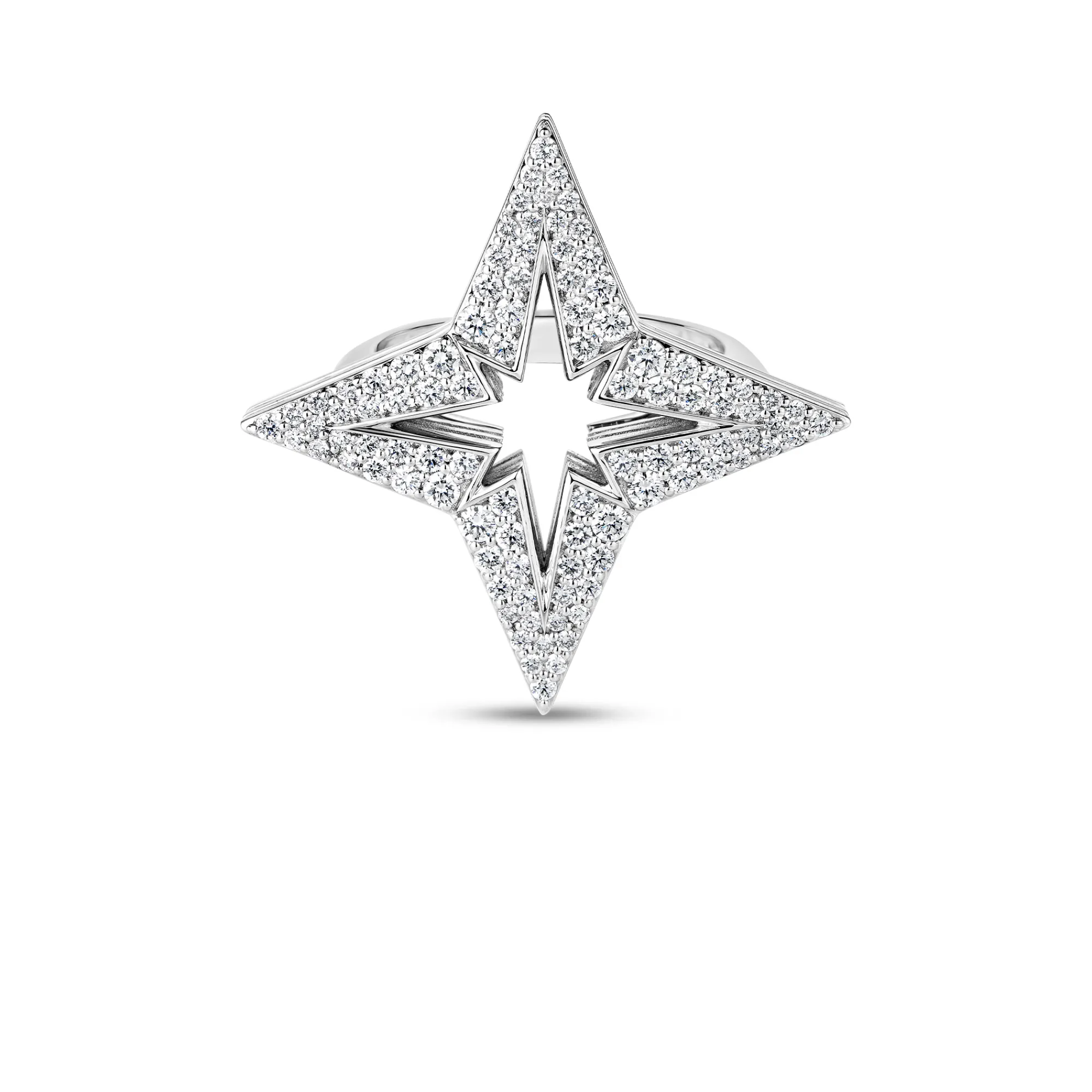 Roberto Coin 18K White Gold Stardust Medium Pave Diamond Star Ring Discount
