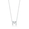 Roberto Coin 18K White Gold Tiny Treasures Diamond Initial Pendant Letter 'M' Clearance