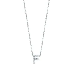 Roberto Coin 18k White Gold Tiny Treasures Diamond Love Letter “F” Necklace New