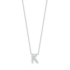 Roberto Coin 18k White Gold Tiny Treasures Diamond Love Letter “K” Necklace