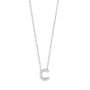 Roberto Coin 18k White Gold Tiny Treasures Diamond Love Letter “C” Necklace