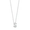 Roberto Coin 18k White Gold Tiny Treasures Diamond Love Letter “S” Necklace
