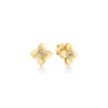 Roberto Coin 18K Yellow And White Gold Love In Verona Small Diamond Flower Stud Earrings Sale