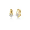 Roberto Coin 18K Yellow and White Gold Love In Verona Pave Diamond Flower Multi Band Hoop Earrings