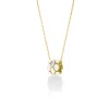 Roberto Coin 18K Yellow and White Gold Cobra Diamond And White Enamel Large Rondel Necklace
