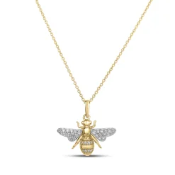 Roberto Coin 18K Yellow and White Gold Tiny Treasures Diamond Bumblebee Necklace Best