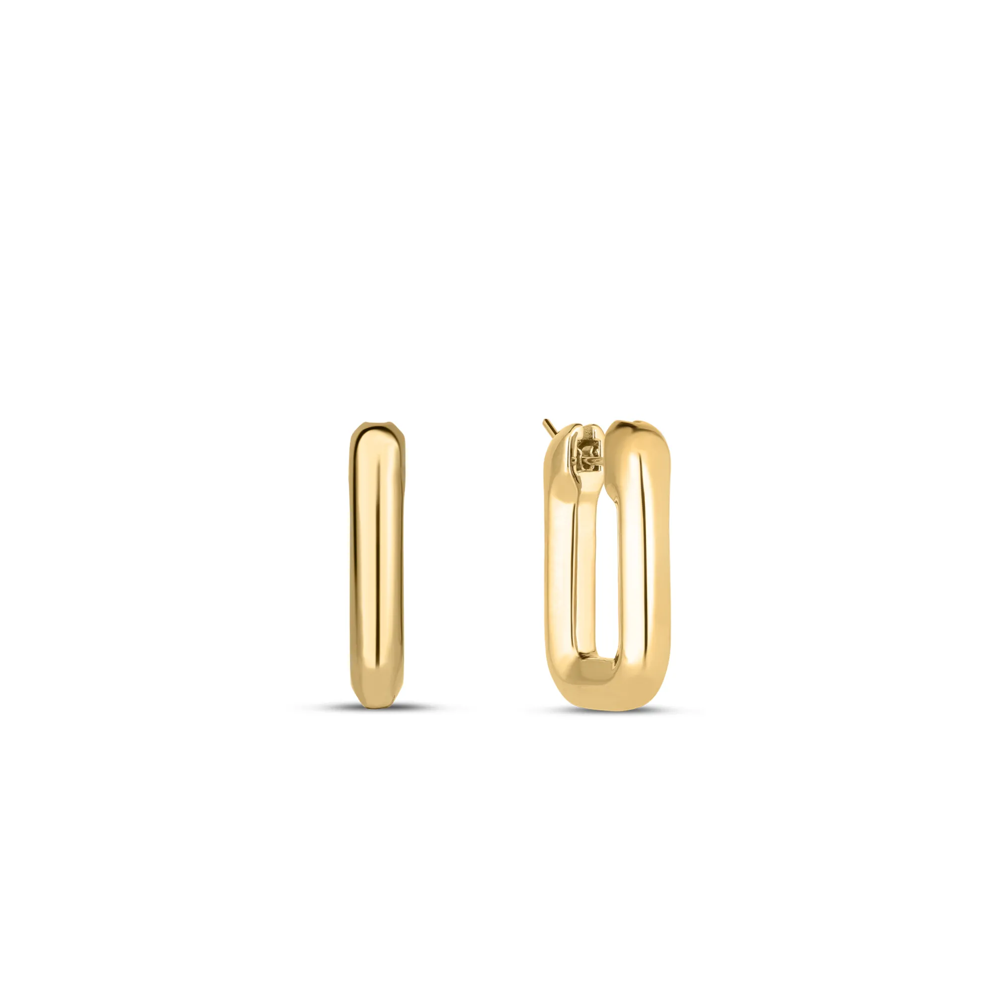 Roberto Coin 18k Yellow Designer Gold Small Square Hoop Earrings Sale