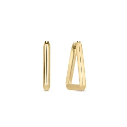 Roberto Coin 18k Yellow Designer Gold Triangle Hoop Earrings Outlet