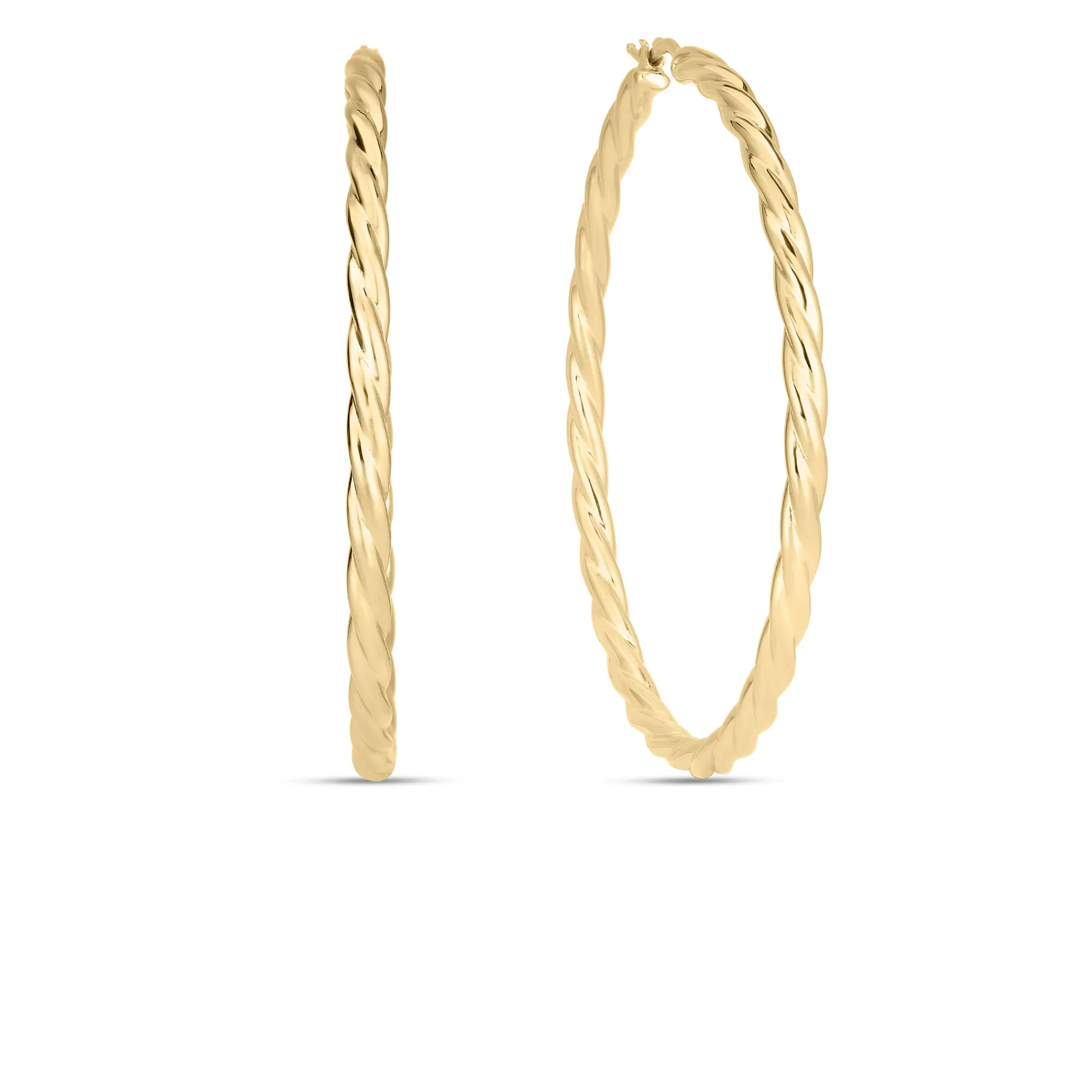 Roberto Coin 18k Yellow Designer Gold Large Twisted Hoop Earrings Online