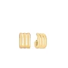 Roberto Coin 18k Yellow Designer Gold Wide Ridged Earrings Clearance