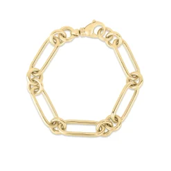 Roberto Coin 18K Yellow Designer Gold Classic Bold Alternating Link Bracelet Hot