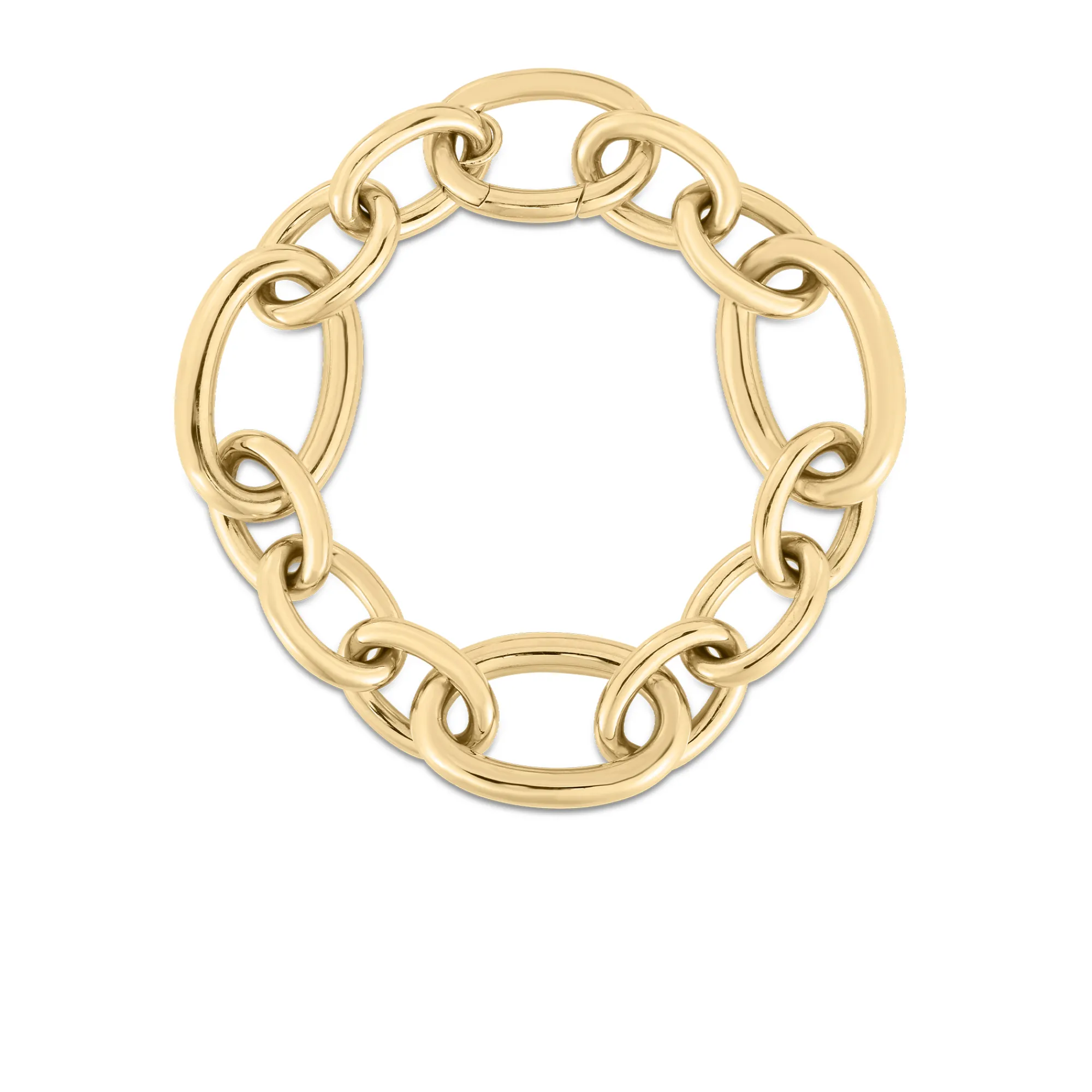Roberto Coin 18k Yellow Designer Gold Alternating Oval and Round Link Bracelet Discount