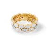 Roberto Coin 18K Yellow Gold Cobra Diamond And White Enamel Ring Hot