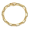 Roberto Coin 18K Yellow Gold Designer Gold Alternating Fluted And Ridged Rectangular Link Chain Bracelet Hot