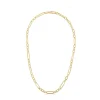 Roberto Coin 18K Yellow Gold Designer Gold Alternating Oval Link Chain Necklace Hot