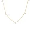 Roberto Coin 18K Yellow Gold Diamonds By The Inch Five Station Flower Necklace Clearance