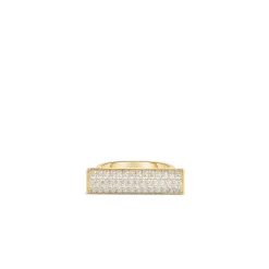 Roberto Coin 18K Yellow Gold Domino Pave Diamond Bar Ring