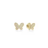 Roberto Coin 18K Yellow Gold Jasmine Pavé Diamond Butterfly Stud Earrings Best