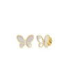 Roberto Coin 18K Yellow Gold Jasmine Diamond And Mother Of Pearl Butterfly Stud Earrings Online