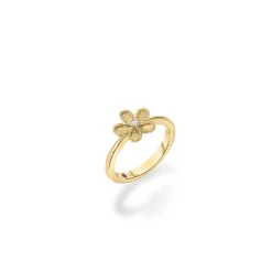 Roberto Coin 18K Yellow Gold Jasmine Diamond And Polished Finish Small Flower Ring Clearance