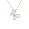 Roberto Coin 18K Yellow Gold Jasmine Diamond And Mother Of Pearl Butterfly Necklace Best