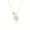 Roberto Coin 18K Yellow Gold Jasmine Diamond And Mother Of Pearl Double Flower Necklace Hot